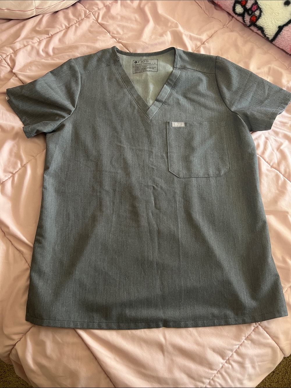 Figs Charcoal Grey Catarina Scrub Top
